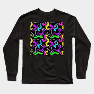 Worm on a string Violence Bright Colored Crime Woerms on Black Long Sleeve T-Shirt